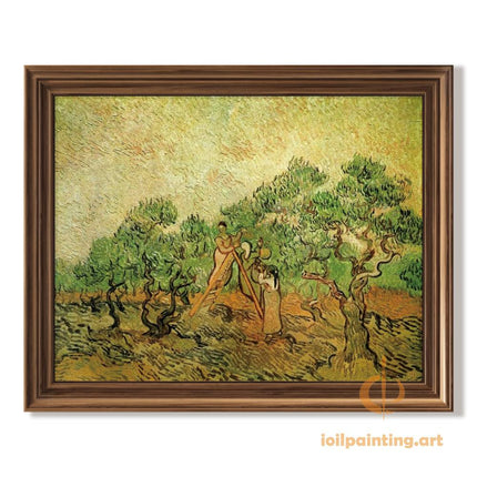"Vincent van Gogh's 'Olive Grove with Two Olive Pickers' - Premium Hand-Painted Oil Reproduction on Canvas"