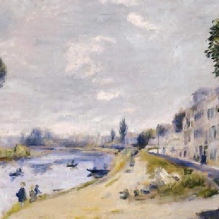 "Pierre-Auguste Renoir's 'Tranquil Riverside Promenade' - Premium Hand-Painted Oil Painting Reproduction"