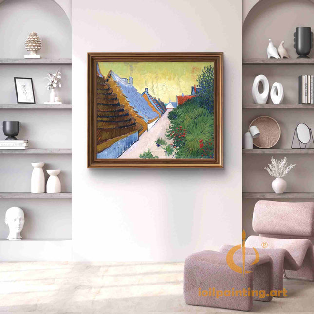 "Vincent van Gogh's 'Rustic Village Rooftops' - Premium Hand-Painted Oil Reproduction on Canvas"