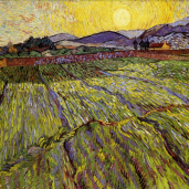 "Vincent van Gogh's 'Sunlit Fields with Crimson Fence' - Premium Hand-Painted Oil Reproduction on Canvas"