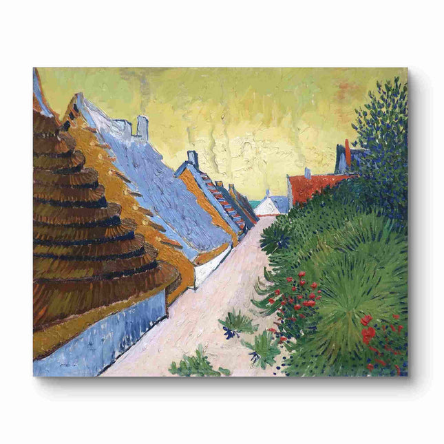 "Vincent van Gogh's 'Rustic Village Rooftops' - Premium Hand-Painted Oil Reproduction on Canvas"