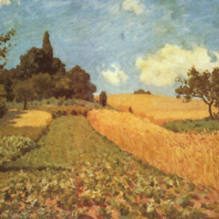 "Camille Pissarro's 'Golden Harvest' - Hand-Painted Impressionist Oil Painting Reproduction"