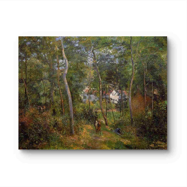 "Camille Pissarro's 'Forest Path with Rider' - Hand-Painted Oil Painting Reproduction"
