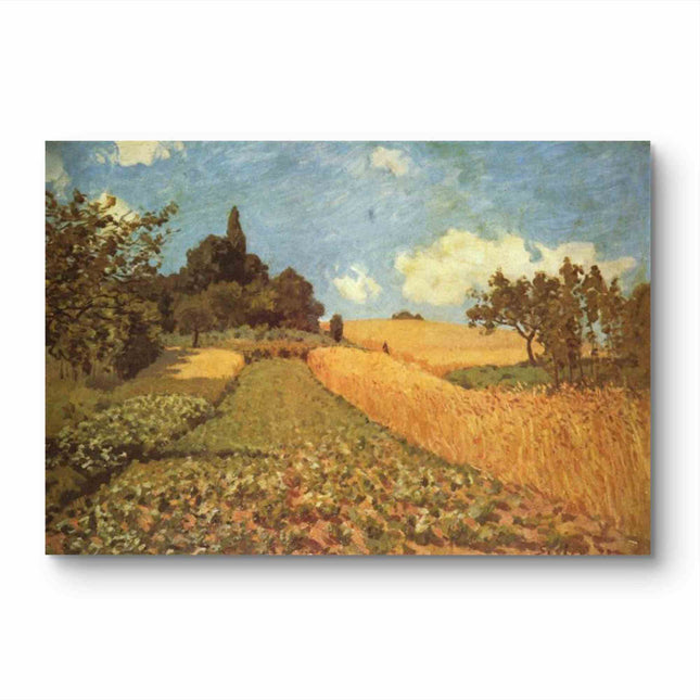 "Camille Pissarro's 'Golden Harvest' - Hand-Painted Impressionist Oil Painting Reproduction"