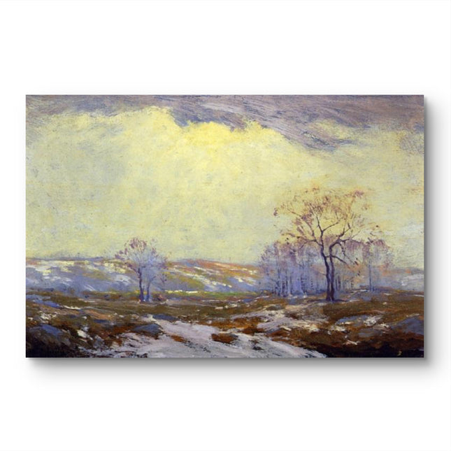 "Claude Monet's 'Winter Fields at Dusk' - Premium Hand-Painted Oil Reproduction on Canvas"