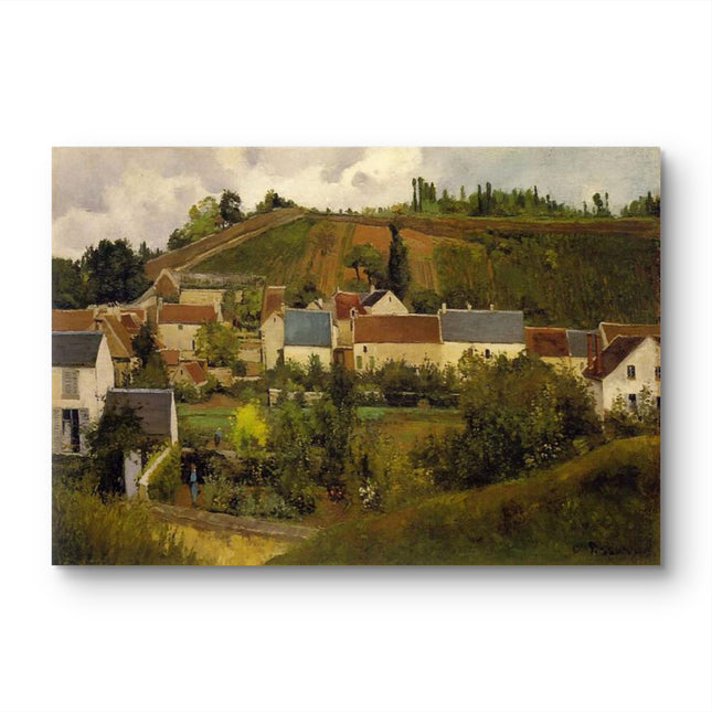 "Camille Pissarro's 'Village with Red Roofs' - Hand-Painted Oil Painting Reproduction"