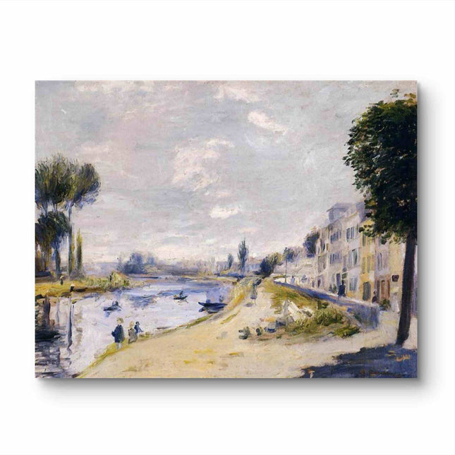"Pierre-Auguste Renoir's 'Tranquil Riverside Promenade' - Premium Hand-Painted Oil Painting Reproduction"