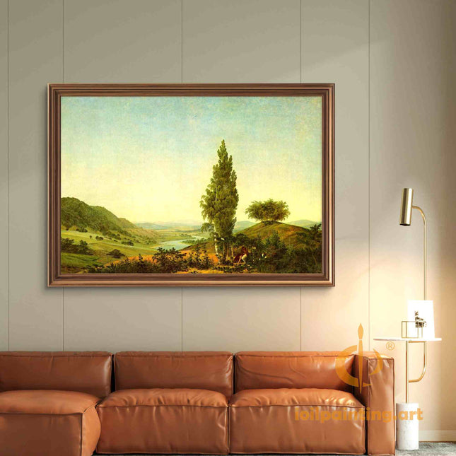"John Constable's 'Serene Riverside Contemplation' - Hand-Painted English Landscape Oil Painting Reproduction"