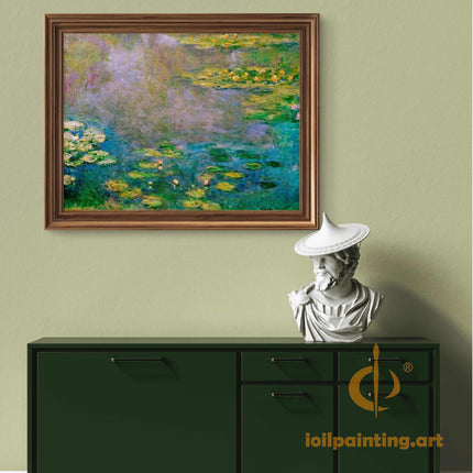 "Claude Monet's 'Water Lilies' - Premium Hand-Painted Oil Reproduction on Canvas"