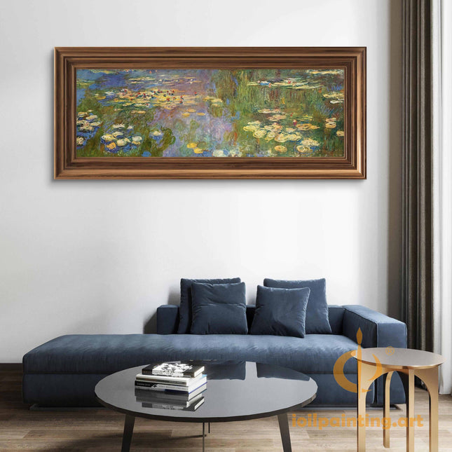 "Claude Monet's 'Water Lilies and Japanese Bridge' - Premium Hand-Painted Oil Reproduction on Canvas"