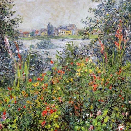 "Claude Monet's 'Garden at Giverny' - Premium Hand-Painted Oil Reproduction on Canvas"