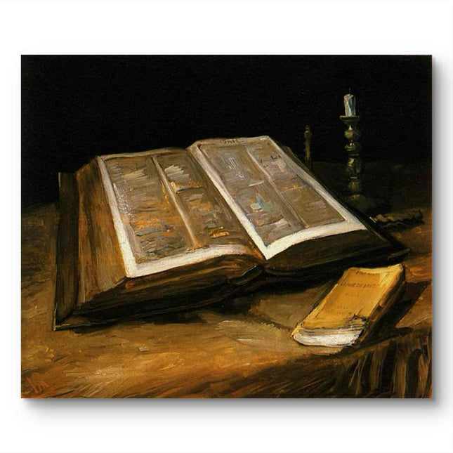 "Vincent van Gogh's 'Still Life with Open Bible' - Premium Hand-Painted Oil Reproduction on Canvas"