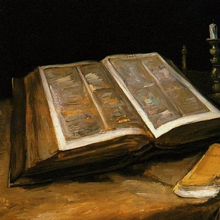 "Vincent van Gogh's 'Still Life with Open Bible' - Premium Hand-Painted Oil Reproduction on Canvas"