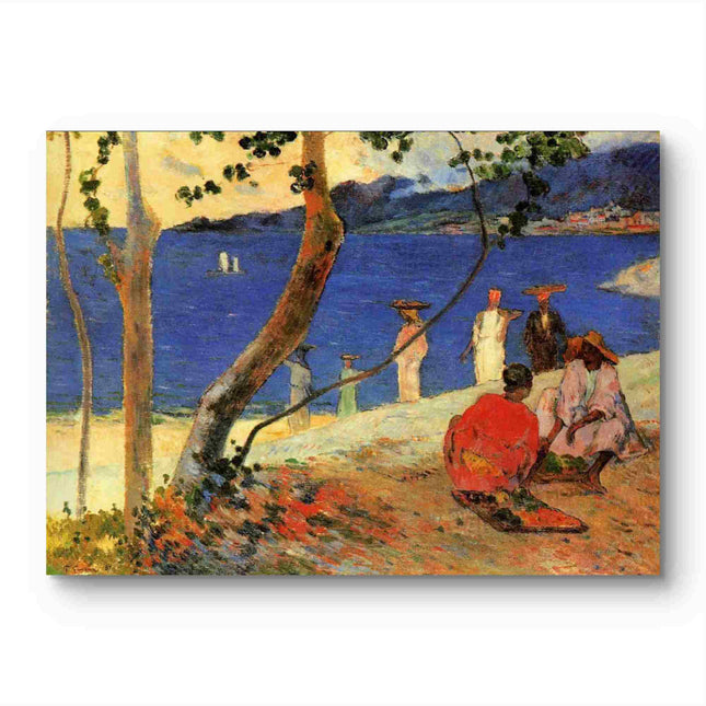 "Paul Gauguin's 'Tropical Seascape with Figures' - Premium Hand-Painted Oil Reproduction on Canvas"