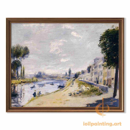 "Pierre-Auguste Renoir's 'Tranquil Riverside Promenade' - Premium Hand-Painted Oil Painting Reproduction"