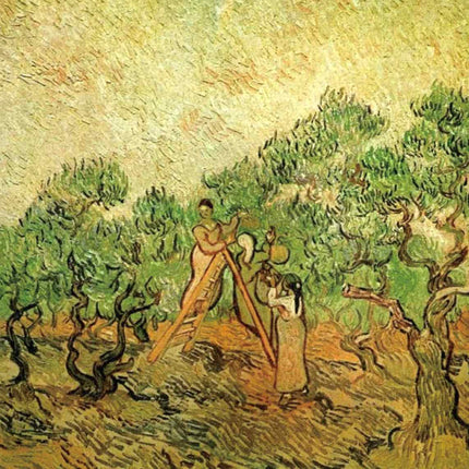 "Vincent van Gogh's 'Olive Grove with Two Olive Pickers' - Premium Hand-Painted Oil Reproduction on Canvas"