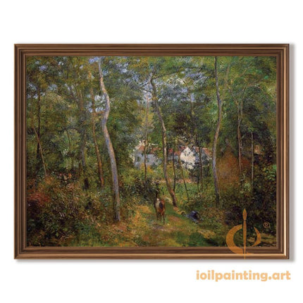 "Camille Pissarro's 'Forest Path with Rider' - Hand-Painted Oil Painting Reproduction"
