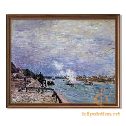 "Claude Monet's 'Riverside Tranquility' - Hand-Painted Impressionist Oil Painting Reproduction"
