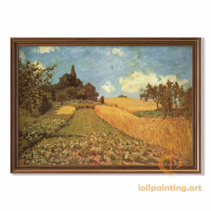 "Camille Pissarro's 'Golden Harvest' - Hand-Painted Impressionist Oil Painting Reproduction"