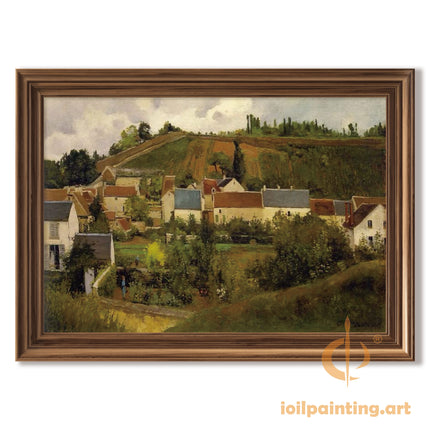 "Camille Pissarro's 'Village with Red Roofs' - Hand-Painted Oil Painting Reproduction"