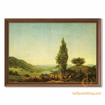 "John Constable's 'Serene Riverside Contemplation' - Hand-Painted English Landscape Oil Painting Reproduction"