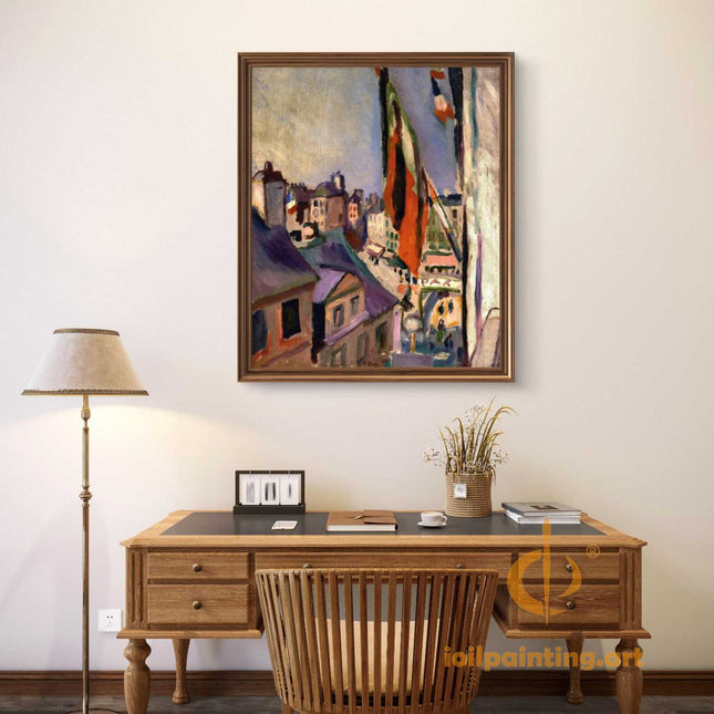 "Pierre-Auguste Renoir's 'Vibrant Cityscape' - Premium Hand-Painted Oil Painting Reproduction"