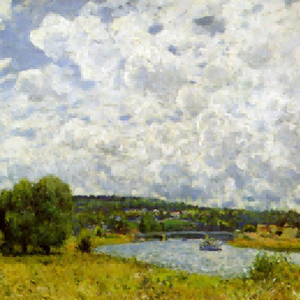 "Claude Monet's 'Serene River Landscape' - Hand-Painted Impressionist Oil Painting Reproduction"