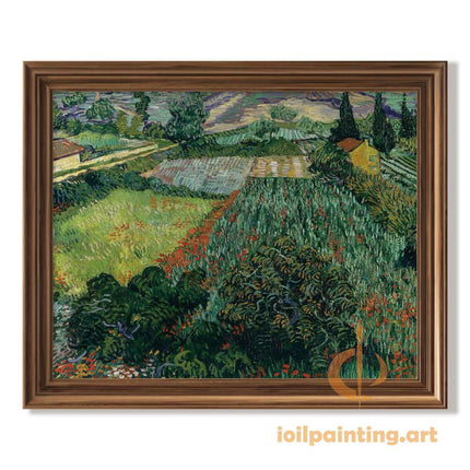 "Vincent van Gogh's 'Field with Poppies' - Premium Hand-Painted Oil Reproduction on Canvas"
