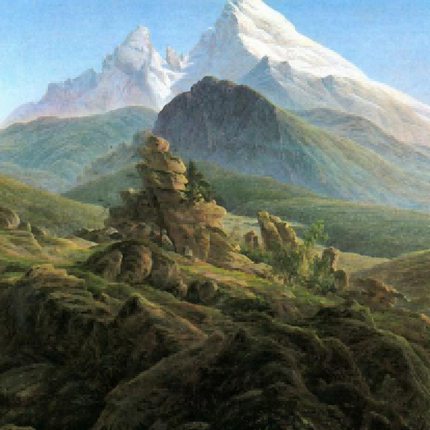 "Albert Bierstadt's 'Majestic Alpine Splendor' - Hand-Painted Landscape Oil Painting Reproduction"