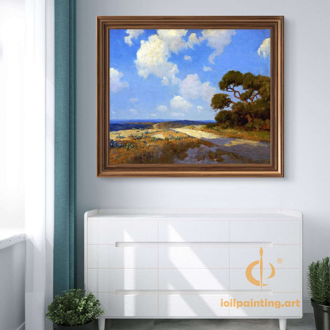 "Julian Onderdonk's 'Texas Desert Path' - Premium Hand-Painted Oil Reproduction on Canvas"