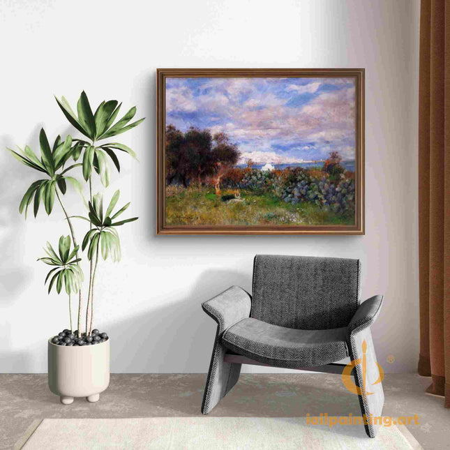 "Pierre-Auguste Renoir's 'Tranquil Waterside' - Premium Hand-Painted Oil Painting Reproduction"