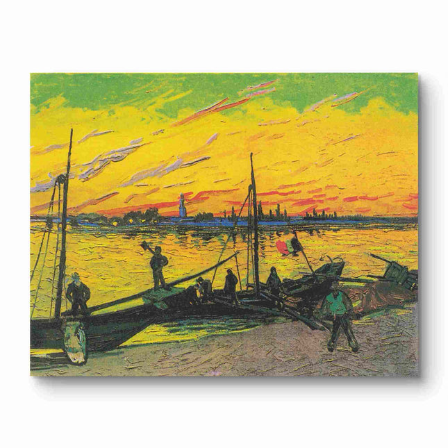 "Vincent van Gogh's 'Fishing Boats on the Beach at Saintes-Maries' - Premium Hand-Painted Oil Reproduction on Canvas"