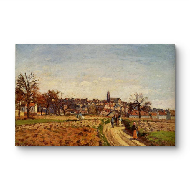 "Camille Pissarro's 'Rural Path to the Village Church' - Hand-Painted Oil Painting Reproduction"