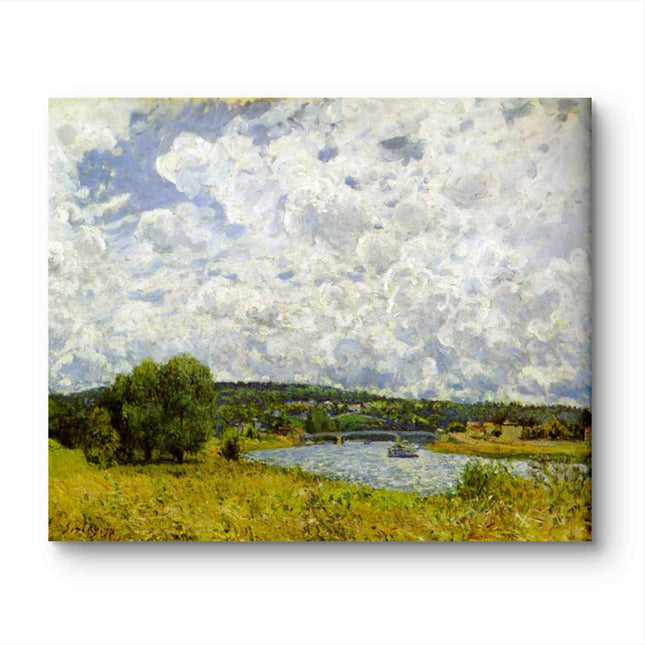 "Claude Monet's 'Serene River Landscape' - Hand-Painted Impressionist Oil Painting Reproduction"