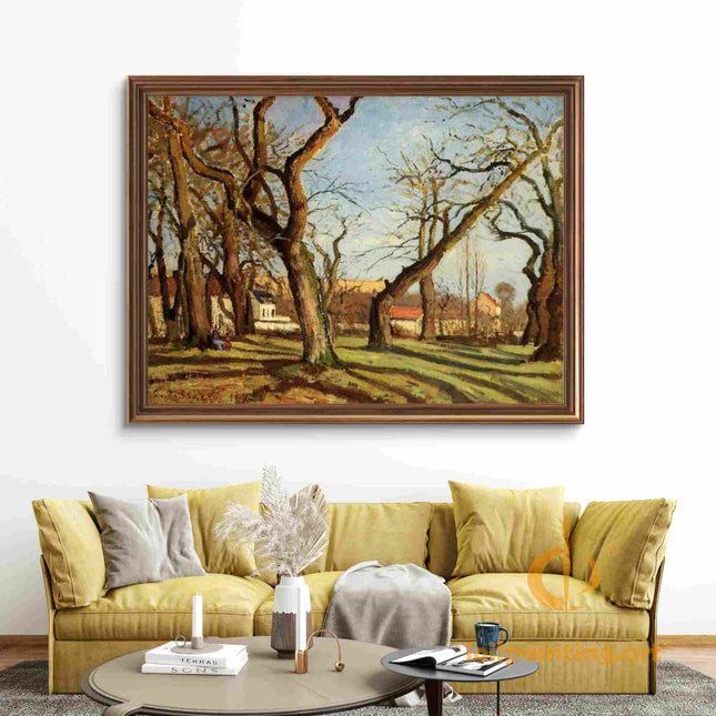 "Camille Pissarro's 'Sun-Dappled Country Lane' - Hand-Painted Impressionist Oil Painting Reproduction"