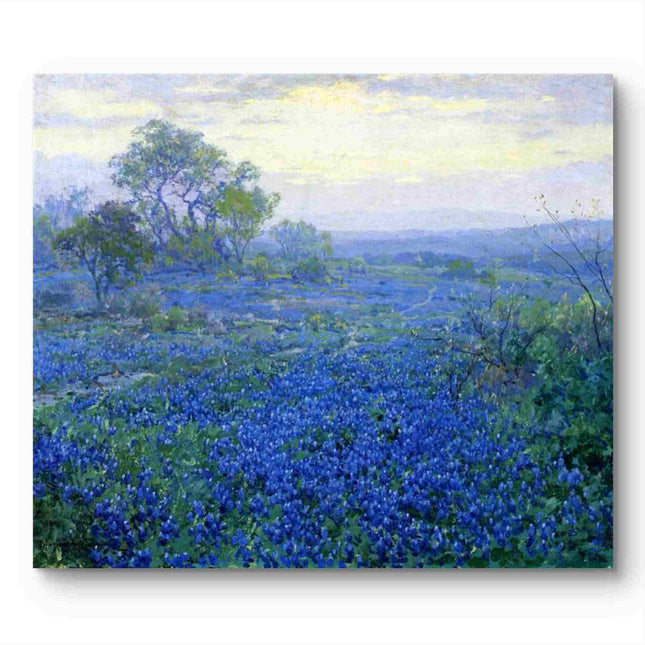 "Julian Onderdonk Inspired 'Texas Bluebonnet Field' - Premium Hand-Painted Oil Reproduction on Canvas"