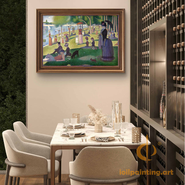 "Georges Seurat's 'A Sunday Afternoon on the Island of La Grande Jatte' - Premium Hand-Painted Oil Reproduction on Canvas"