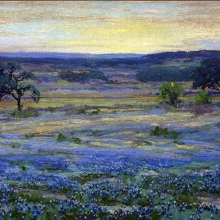 "Julian Onderdonk Inspired 'Texas Bluebonnet Field' - Premium Hand-Painted Oil Reproduction on Canvas"
