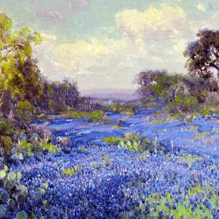 "Vincent van Gogh Inspired 'Azure Floral Symphony' - Premium Hand-Painted Oil Reproduction on Canvas"
