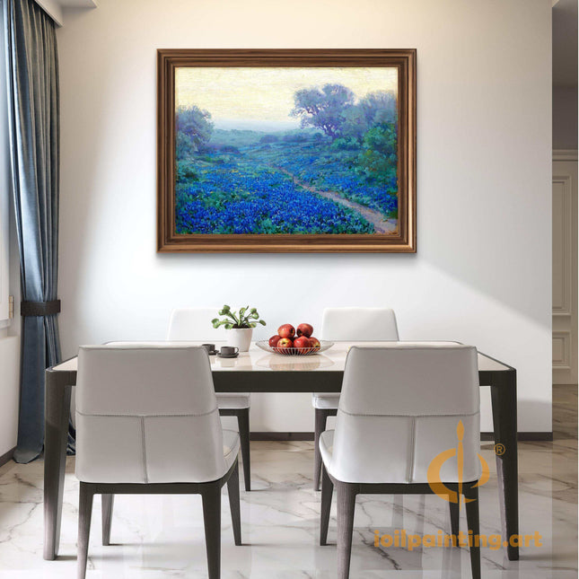 "Julian Onderdonk's 'Texas Bluebonnet Field' - Premium Hand-Painted Oil Reproduction on Canvas"