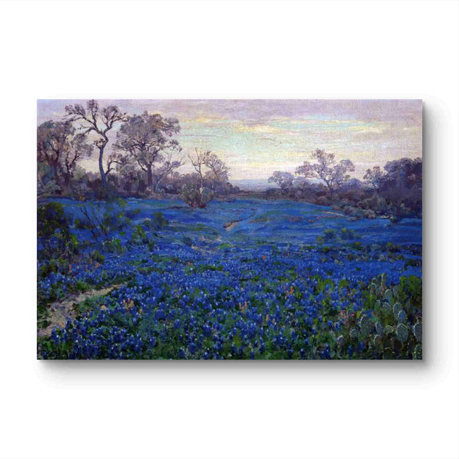 "Claude Monet Inspired 'Dreamy Blue Flower Field' - Premium Hand-Painted Oil Reproduction on Canvas"