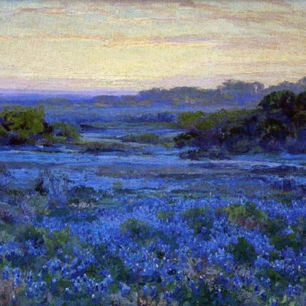 "Robert Julian Onderdonk's 'Texas Bluebonnet Landscape' - Premium Hand-Painted Oil Reproduction on Canvas"