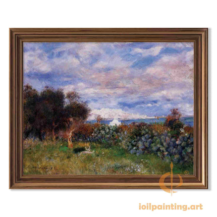 "Pierre-Auguste Renoir's 'Tranquil Waterside' - Premium Hand-Painted Oil Painting Reproduction"