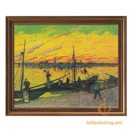 "Vincent van Gogh's 'Fishing Boats on the Beach at Saintes-Maries' - Premium Hand-Painted Oil Reproduction on Canvas"