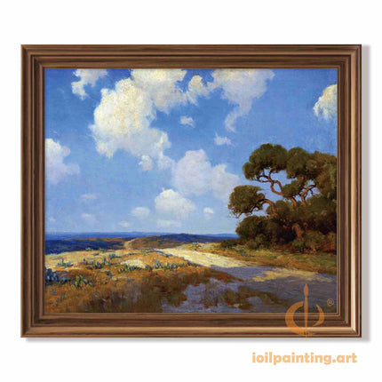 "Julian Onderdonk's 'Texas Desert Path' - Premium Hand-Painted Oil Reproduction on Canvas"