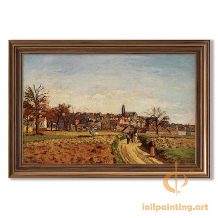 "Camille Pissarro's 'Rural Path to the Village Church' - Hand-Painted Oil Painting Reproduction"