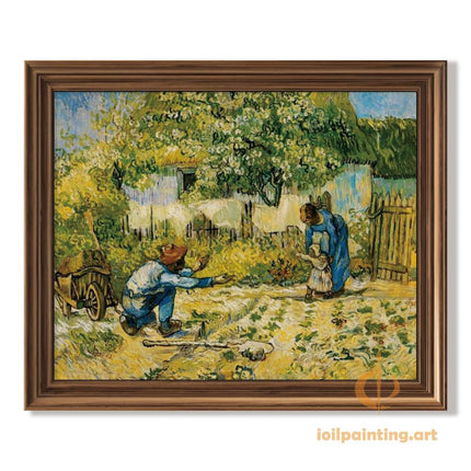 "Vincent van Gogh's 'Family Moment in the Garden' - Premium Hand-Painted Oil Reproduction on Canvas"
