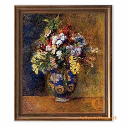 "Pierre-Auguste Renoir's 'Blooming Elegance' - Premium Hand-Painted Oil Painting Reproduction of Floral Still Life"