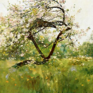 "Childe Hassam's 'Spring Blossoms' - Hand-Painted Floral Landscape Oil Painting Reproduction"