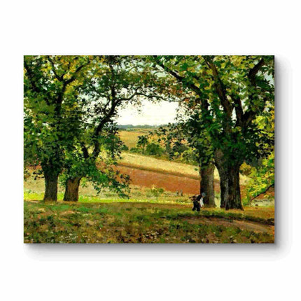"Camille Pissarro's 'Golden Harvest Fields' - Hand-Painted Impressionist Oil Painting Reproduction"